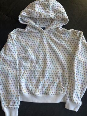 Roller Rabbit for Target Sz S White Hoodie with Multicolor Heart Print